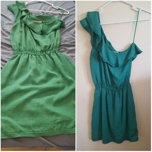 Max Studio One Shoulder Green Dress